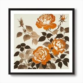 Orange Roses Art Print