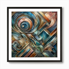 Metallic Abstract Art Print