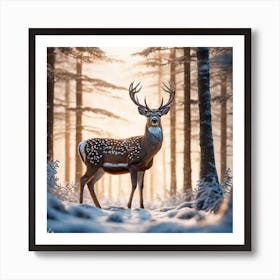 Deer In The Woods 30 Art Print