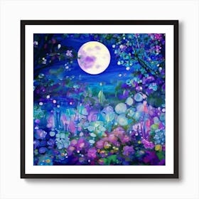 Full Moon In The Forest 4 Art Print