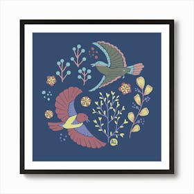 Joyful Song [navy blue] Art Print