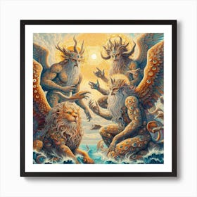 Four Living Creature Art Print