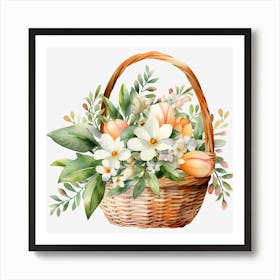 Basket Of Flowers 1 Art Print