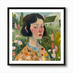 Girl In The Garden 3 Art Print