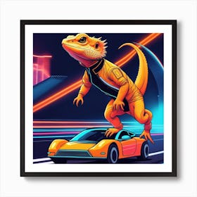 Neon Dragon Art Print