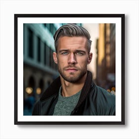 Man In A Leather Jacket Art Print