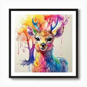 Colorful Deer 10 Art Print