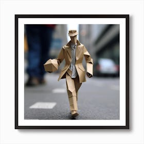 Origami Urban Man 1 Art Print