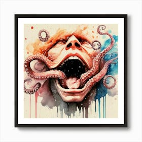 Octopus Watercolor Painting 1 Art Print