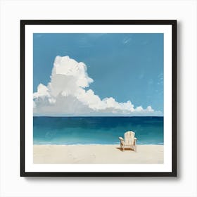 Adirondack Chair On The Beach Art Print