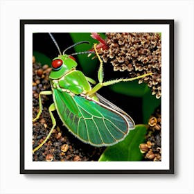 Green Leaf Beetle Art Print