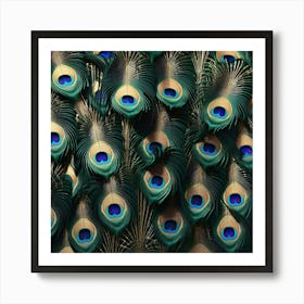 Peacock Feathers Poster