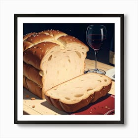 Bread And Wine Art Print