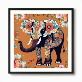 Floral Elephant Art Print