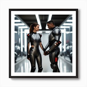 Futuristic Couple 160 Art Print