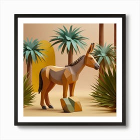 Donkey In The Desert Art Print
