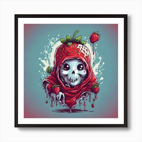 Strawberry Skull Art Print