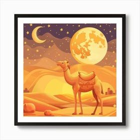 Camel In The Desert 21 Art Print