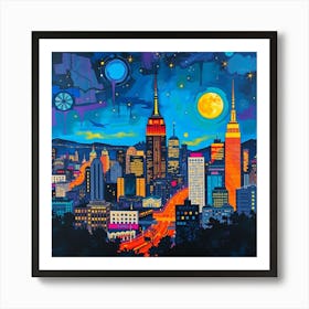 City At Night 2 Art Print