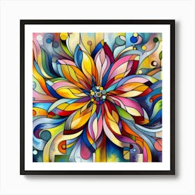 Abstract Flower Painting 1 Art Print