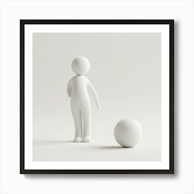 White Man Standing Next To A Ball Art Print