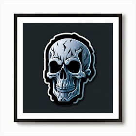 Skull Sticker With A Cap Silver (34) Art Print