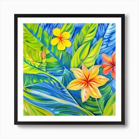 Tropical Flowers Three Art Print
