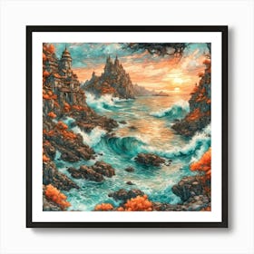 choppy fantasy seas Art Print