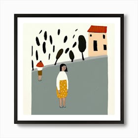 Italian Holidays, Tiny People And Illustration 3 Art Print