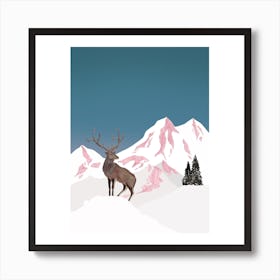 Mountain Love   Stag2 Art Print