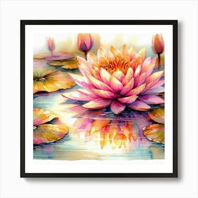 Water Lily Painting Art Print