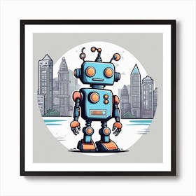 Robot In The City 37 Art Print