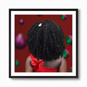 Afro Christmas Girl 002 Art Print