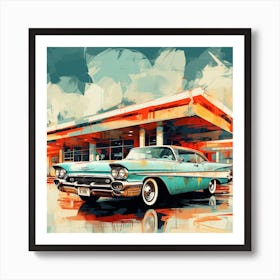 Retro Car Art Print