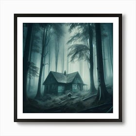Haunted House In The Woods Art Print