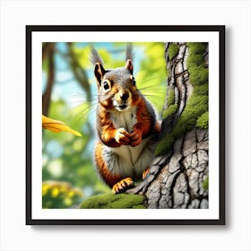 Squirrel In The Forest 383 Affiche