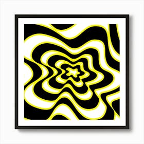 Abstract pattern Yellow Art Print