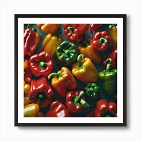 Frame Created From Bell Pepper On Edges And Nothing In Middle Haze Ultra Detailed Film Photograph (1) Art Print