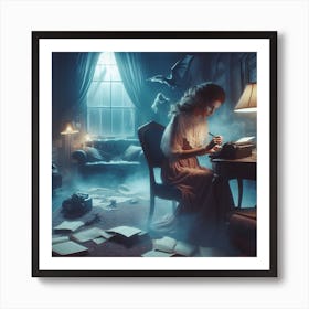 Woman Writing A Letter Art Print