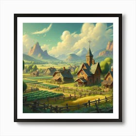 Village In The Countryside 1 Art Print