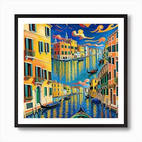 Venice City Colorful Art Print