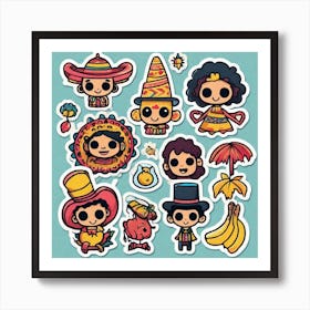 Colombian Festivities Sticker 2d Cute Fantasy Dreamy Vector Illustration 2d Flat Centered By (17) Art Print