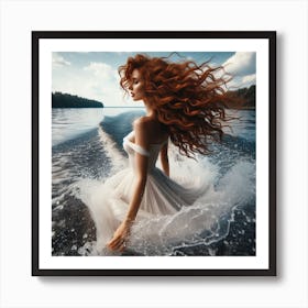 Beautiful Woman In Water 1 Art Print