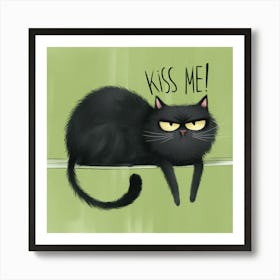 Kiss Me Cat (3) Art Print