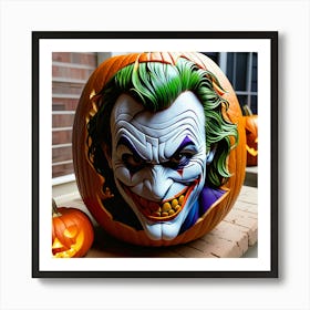 Joker Pumpkin Carving 2 Art Print