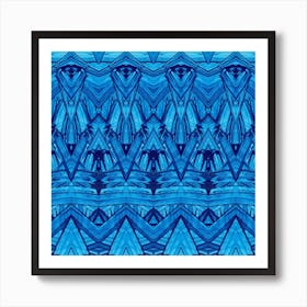 Blue Triangles. Abstract artistic background Art Print