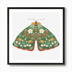 Hand drawn Floral Butterfly Art Print