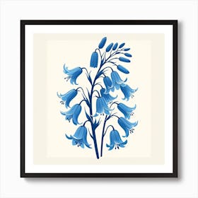 Title: "Sapphire Blooms: A Chic and Stylized Bluebell Floral Print"  Description: Introducing 'Sapphire Blooms', an exquisite piece of art that celebrates the timeless beauty of bluebells in a stylized and chic presentation. This digital illustration captures the delicate sway of bluebell flowers in a vibrant shade of sapphire, set against a crisp, clean background for maximum visual impact. Perfect for botanical art lovers and those with an eye for modern elegance, this artwork adds a refreshing burst of color and a touch of springtime charm to any space. The graceful lines and fluidity of the bluebells make it a versatile piece that complements both contemporary and traditional interiors. Whether you're accentuating a minimalist bedroom, refreshing a home office, or gifting a flower enthusiast, 'Sapphire Blooms' is sure to enhance the ambiance with its soothing colors and sophisticated design. Let this enchanting floral print transform your wall into a showcase of ser Art Print
