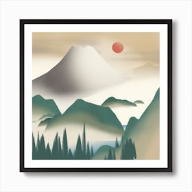 Gray Mountain Square Art Print