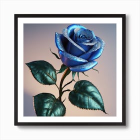 Blue Rose wall art Art Print